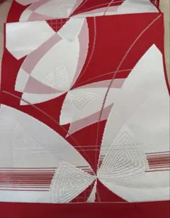 帯・昭和レトロ　蝶 赤白