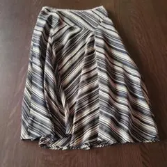 Keith ストライプ フレアスカート 38