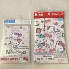 新品 ①ハローキティ ガーゼハンカチタオル 6枚セット