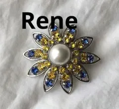 Rene　ルネ　シルバー　ブローチ　パール　ビジュー　ペンダントトップ