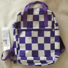 新品 完売品 IKEA キッズ リュック 紫チェック バックパック バッグ