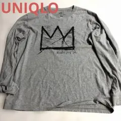 ユニクロ　UNIQLO グレー長袖Tシャツ Lサイズ　ロンT