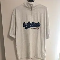 【最安値】 ポロシャツ ハーフジップ グレー M