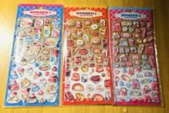 食べ物系　立体ぷっくりシール　3セット