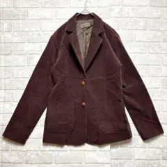 テーラードジャケット ブラウン コーデュロイ エルボーパッチ 大人可愛い