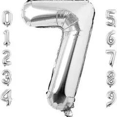 シルバー数字バルーン 7 約90cm 誕生日 イベント お祝い パーティー