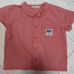 ミキハウス 赤 ギンガムチェック シャツ