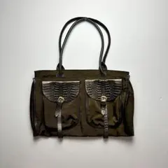 Vintage アーカイブ レザー マルチポケット ショルダーバッグ y2k