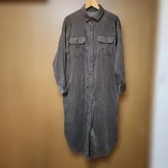 グローバルワーク　コーデュロイシャツワンピース