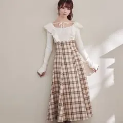 ロゼミューズ checkered×knit docking one pieceのサムネイル