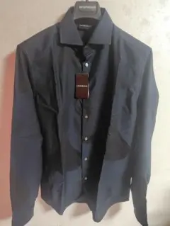 新品・未使用 EMPORIO ARMANI ネイビー カモフラージュ 長袖シャツ