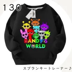 キッズ　子供　トレーナー　130　黒　男の子　女の子　スプランキー　キャラクター