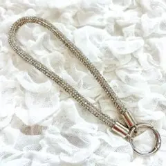 新品　シルバー チェーン キラキラストラップ♡ キーホルダー　キラキラ