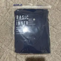BASIC INNER Vネックシャツ ネイビー L