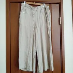 sm2★サマンサモスモス★サスペンダー付きリネンガウチョパンツ★キナリ