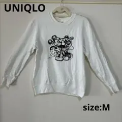 UNIQLO ミッキー ミニー トレーナー M ホワイト