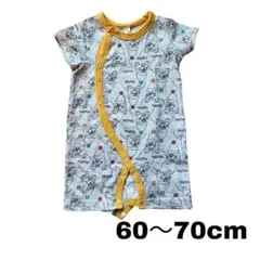ベビー　ロンパース 60〜70cm 夏　黄色　グレー肌着