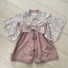 【美品】袴ロンパース/ベビー袴/ピンク/70cm