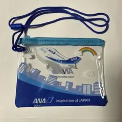 ANA ネックストラップ付き クリアポーチ