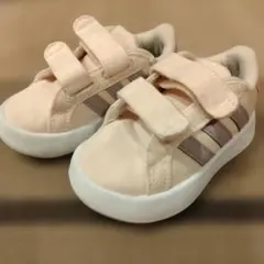 adidas キッズ スニーカー ピンク ベルクロ　13センチ
