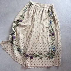 SUPER HAKKA feuille ドット 花柄 ワイドパンツ BE 15のサムネイル