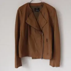 【美品♡大きいサイズ】23区　レザージャケット　ブラウン　羊革　ラムレザー　46 大きいサイズ【GRANVALTA】羊革 本革 ラムレザージャケット