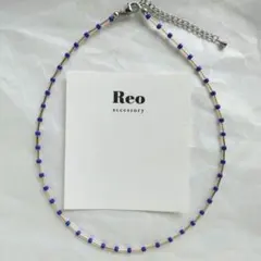 №2034ブルーカラービーズネックレス チョーカータイプ
