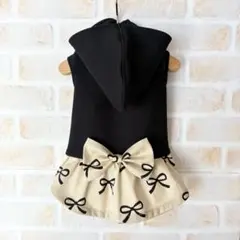 犬服　ハンドメイド　フード付きパーカー風ワンピ⑥