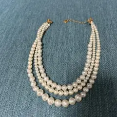 ホワイトパール 3連ネックレス