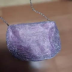 パープル スパンコール クラッチバッグ
