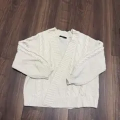 INGNI アイボリー ケーブル編み カーディガン