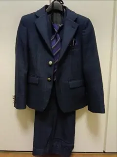 ネイビー チェック柄 フォーマルスーツ　130