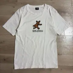 STUSSY ステューシー ベア ロゴTシャツ ホワイト M プリントTシャツのサムネイル