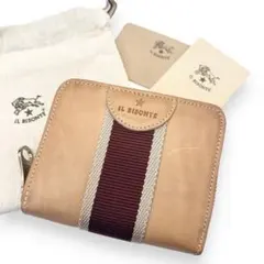 新品・未使用■イルビゾンテ　ソラリア　二つ折り財布　ロゴ型押し　ナチュラル