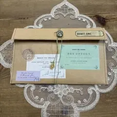 おすそ分け　ペーパーポーチ　ファイル　ポーチ　ハンドメイド　コラージュ　素材収納