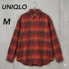 80s OLD UNIQLO ユニクロ チェック柄 ヘビーネルシャツ Mサイズ