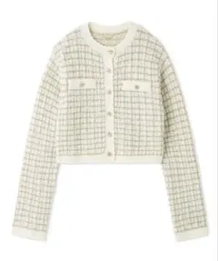 LILY BROWN リリーブラウン ツイードニットカーディガン アイボリー