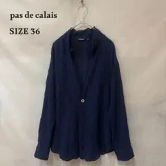 pas de calais ドットジャガード シャツジャケット ネイビー 36のサムネイル