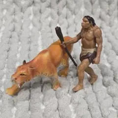 タカラトミー　アニア　ネアンデルタール人　サーベルタイガー フィギュアセットのサムネイル
