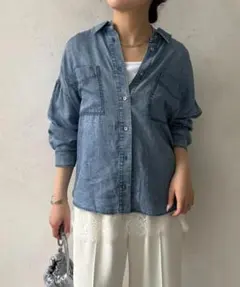 【サラサラデニム】テンセルデニムシャツ bure 短丈