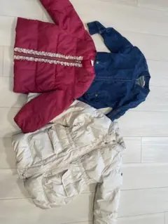 petit main ダウンジャケットとデニムジャケットセット