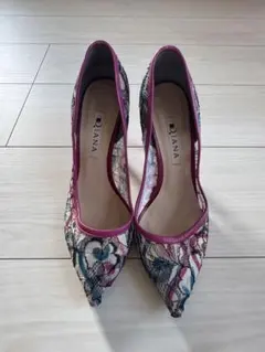 DIANA 花柄 ハイヒールパンプス 10cm