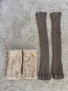 リブ編みニットレッグウォーマー2色セット