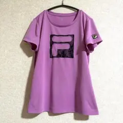 FILA フィラ ゲームシャツ ピンクレースロゴ　Lのサムネイル