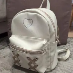 女の子♡子ども用リュック　アイボリー　リボン　ハート
