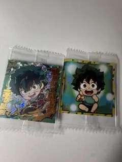 緑谷出久 ホログラムステッカー 2枚セット　ヒロアカウエハースシール