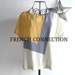 FRENCH CONNECTION カラーブロック半袖Tシャツシルク Sサイズ