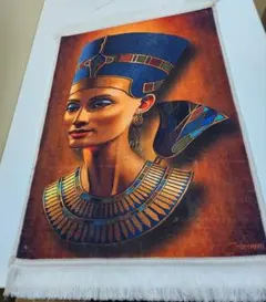 エジプト女王デザイン◆高級機械織りペルシャ絨毯 71×49