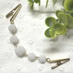 ストールクリップ　羽織紐　羽織留め　ショール留め　デザインパール　ゴールド