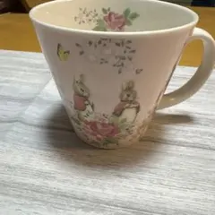 ウサギとバラのイラストマグカップ